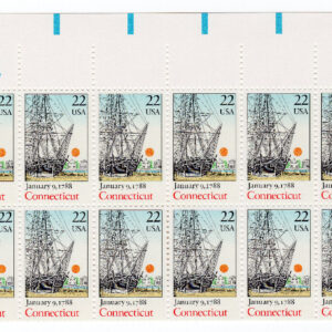 Scott #2340 Connecticut Plate Block of 20 Stamps - MNH P#1113-1 UR