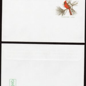 Scott #U702 Northern Cardinal Forever Stamped Entire Envelope #6 3/4