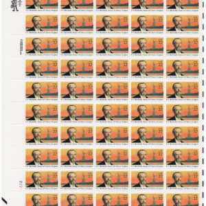 Scott #2147 F. A. Bartholdi Statue of Liberty Sculptor Sheet of 50 Stamps - MNH