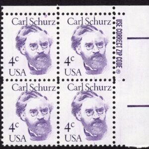 Scott #1847 Carl Schurz Zip Block Of 4 Stamps - MNH
