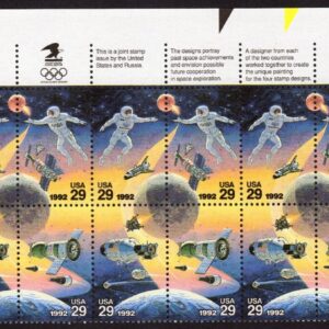 Scott #2634a (2631-34) Space Accomplishments Plate Block of 20 Stamps - MNH UL
