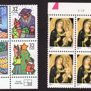 Scott #3001-3002 Naval Academy Tennessee Williams Plate Block of 4 Stamps - MNH
