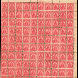 Scott #657 Sullivan Expedition Sheet of 100 Stamps - MNH P#19784