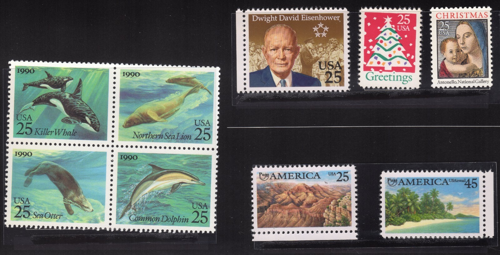 Scott #2511a-2515 c127 1990 Commemorative Winter Stamp Pack w/9 Stamps