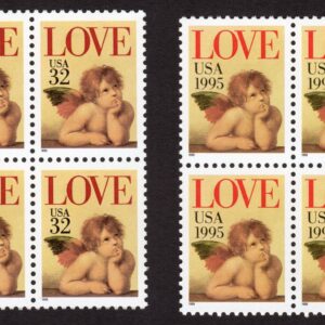 Scott #2948-2957 Cherub Love Block of 4 Stamps - MNH