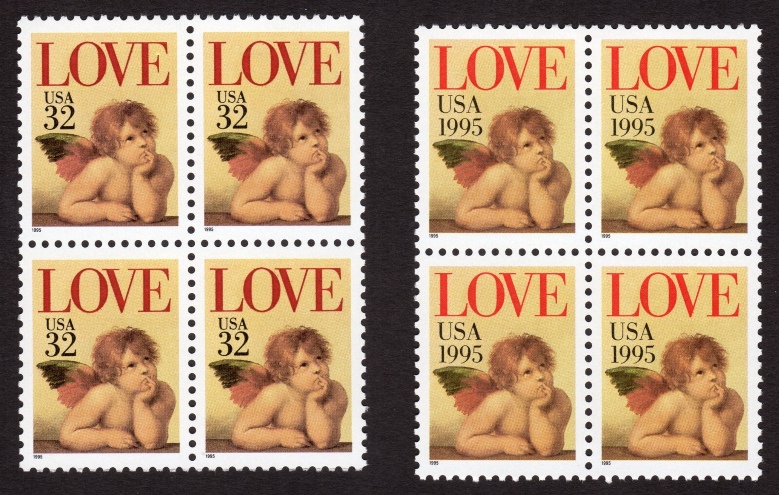 Scott #2948-2957 Cherub Love Block of 4 Stamps - MNH
