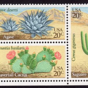 Scott #1945a (1942-45) Cactus (Desert) Plate Block of 4 Stamps MNH P#111111-6 LR