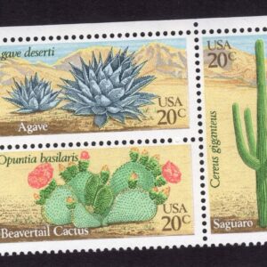 Scott #1945a (1942-45) Cactus (Desert) Plate Block of 4 Stamps MNH P#11111-6 UR