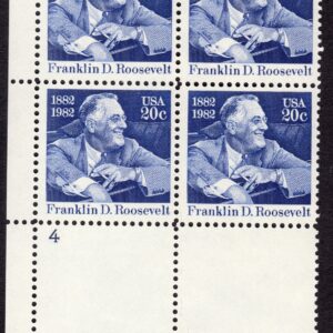 Scott #1950 Franklin D. Roosevelt Plate Block of 4 Stamps - MNH P#4 LL