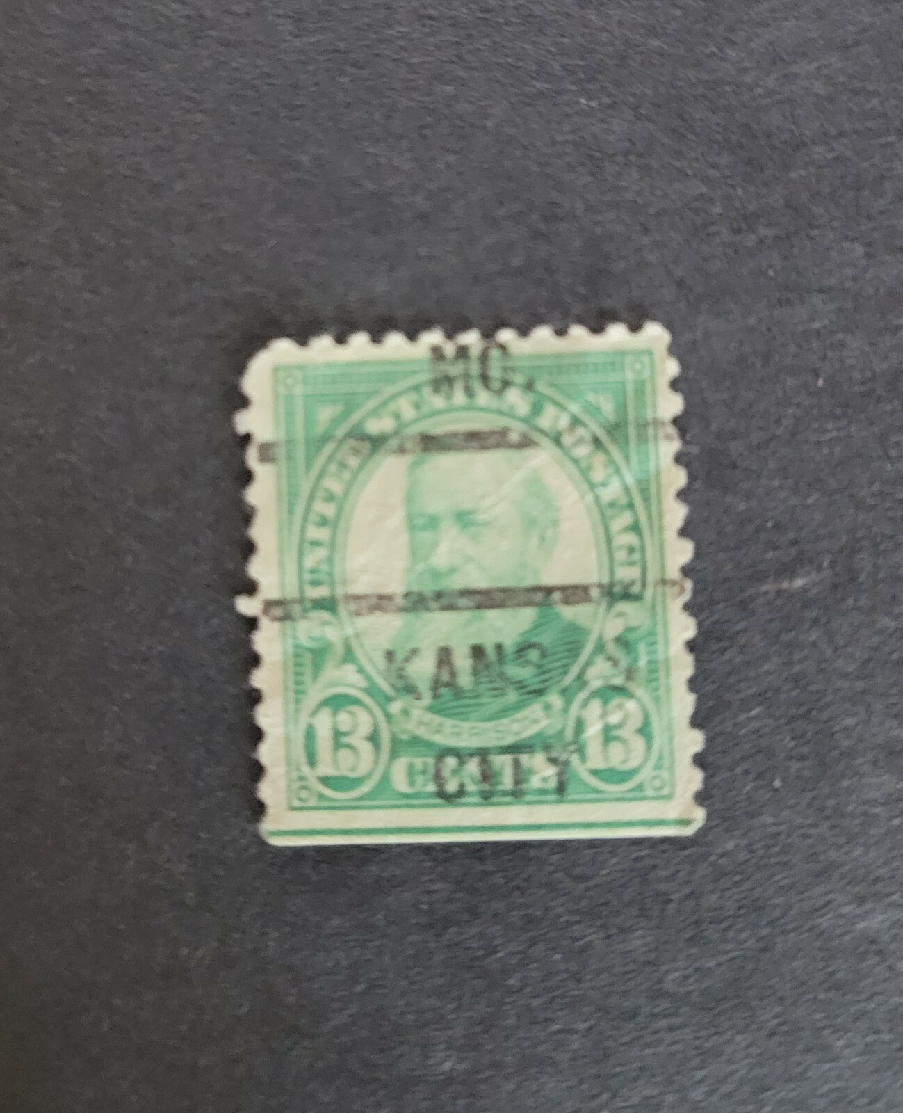 Scott #622 Benjamin Harrison 13c Precancel Kansas City MO ng