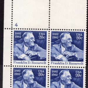 Scott #1950 Franklin D. Roosevelt Plate Block of 4 Stamps - MNH P#4 UL