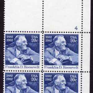 Scott #1950 Franklin D. Roosevelt Plate Block of 4 Stamps - MNH P#4 UR
