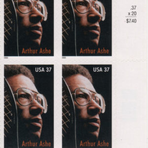 Scott #3936 Arthur Ashe (Tennis, Black Heritage) Plate Block of 4 Stamps - MNH