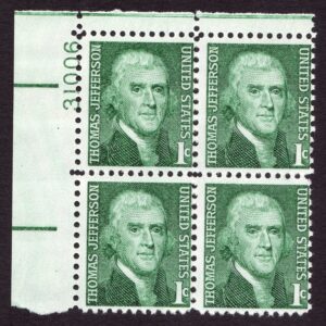 Scott #1278 Thomas Jefferson Plate Block of 4 Stamps - MNH P#31006 UR