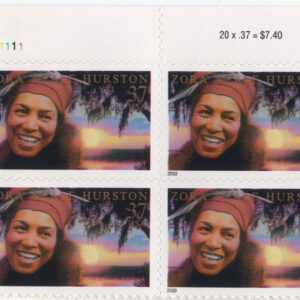 Scott #3748 Zora Neale Hurston (Black Heritage) Plate Block of 4 Stamps - MNH