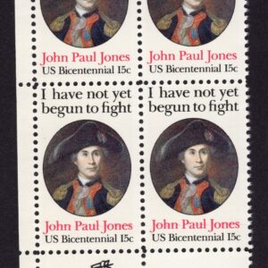 Scott #1789 John Paul Jones (Patriot, UVA) Zip Block of 4 Stamps - MNH