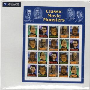 Scott #3172a Classic Movie Monsters Sheet of 20 Stamps - Sealed Item #442544