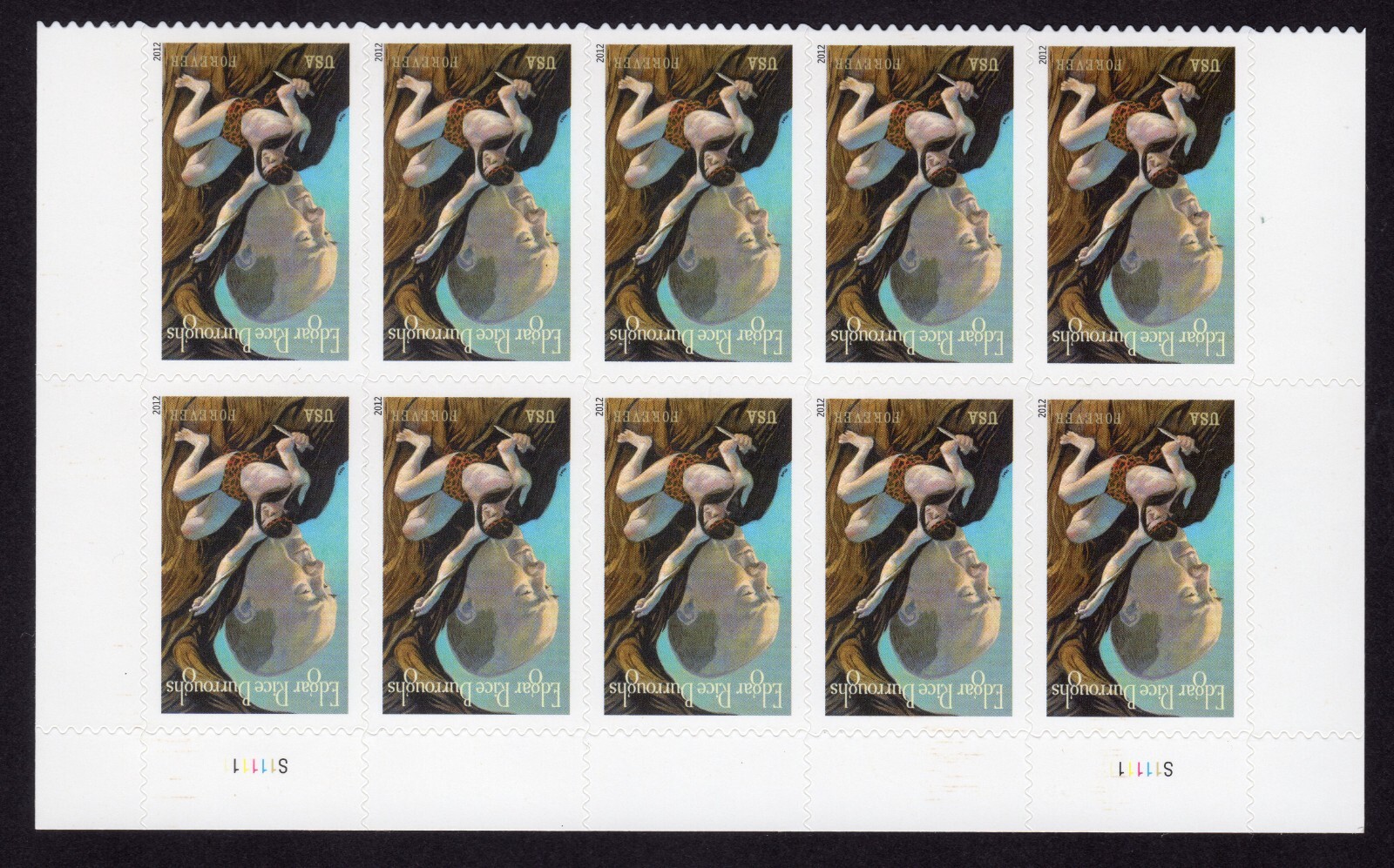 Scott #4702 Edgar Rice Burroughs (Tarzan, John Carter) Block of 10 Stamps - MNH