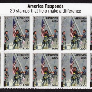 Scott #B2 9-11 America Responds Title Block of 10 Stamps - MNH P#P1111