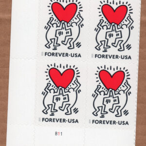 Scott #5953 Heart Reaching for Love Plate Block of 4 Forever Stamps - MNH