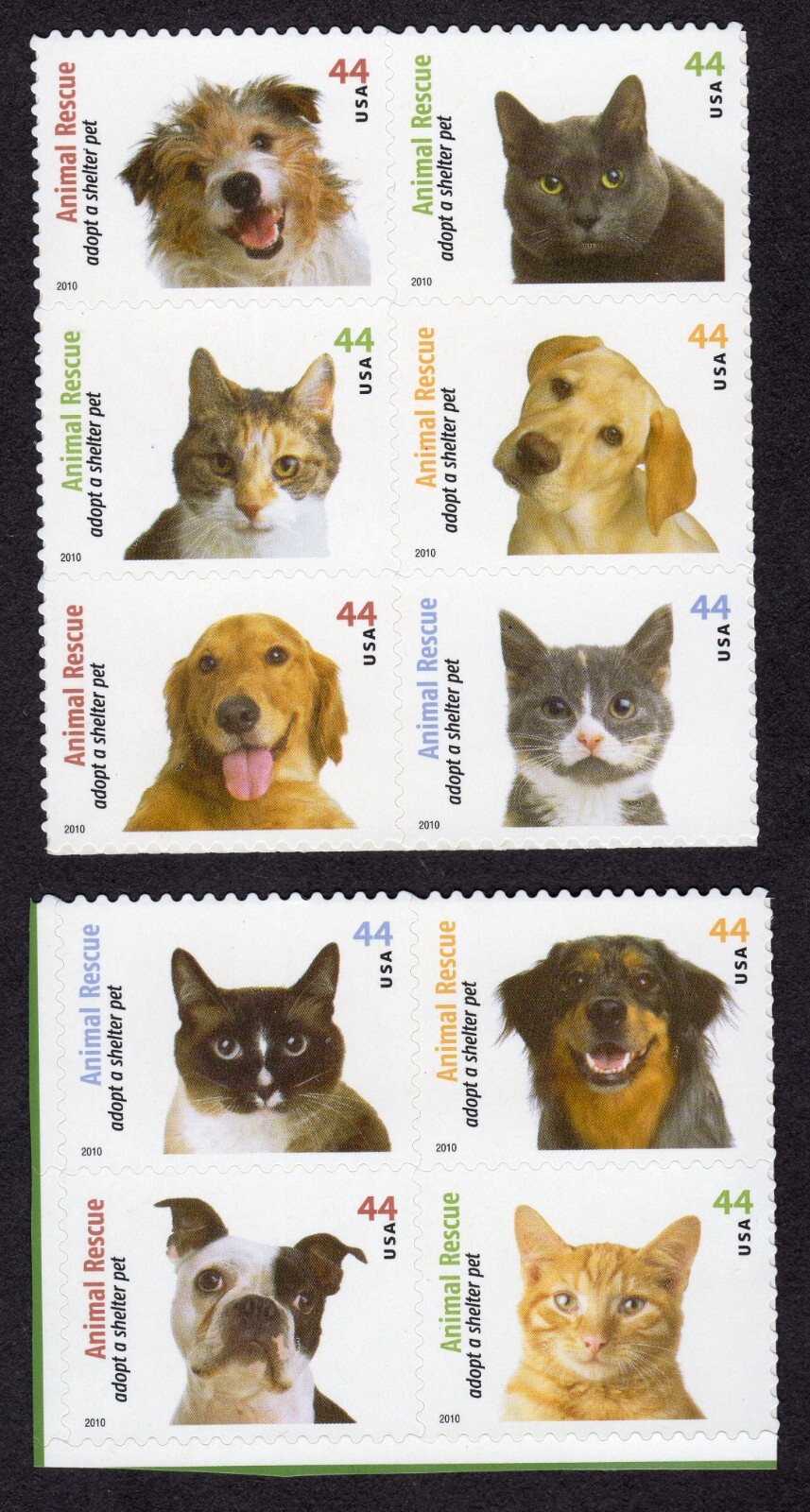 Scott #4560a (4451-60) Animal Rescue Block of 10 Stamps - MNH Separated