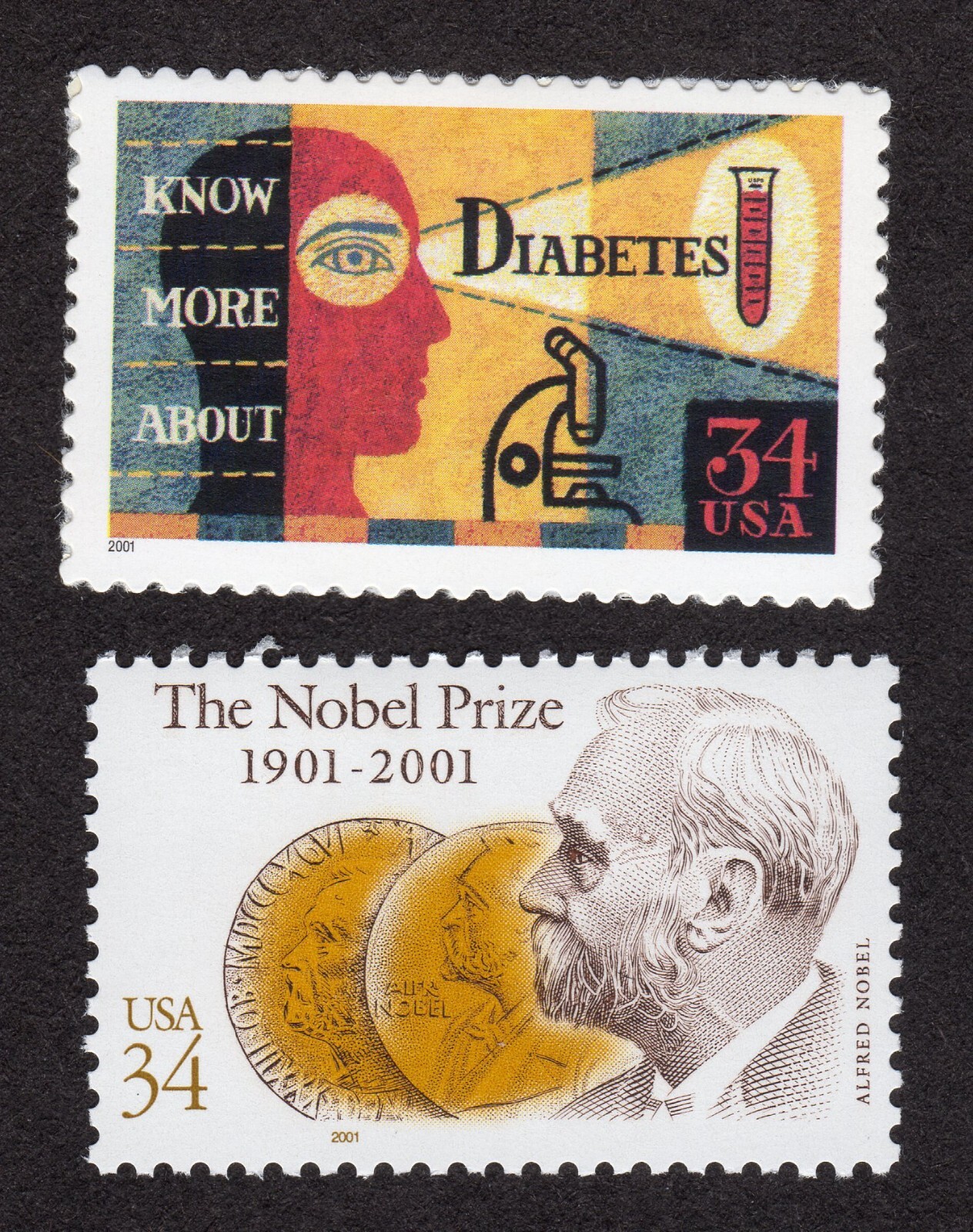 Scott #3503-3504 Nobel Prize & Diabetes Single Stamp - MNH