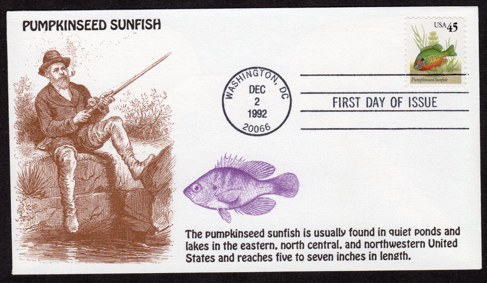 Scott #2481 Pumpkinseed Sunfish 12/02/1992 Washington DC FDC KMC Venture