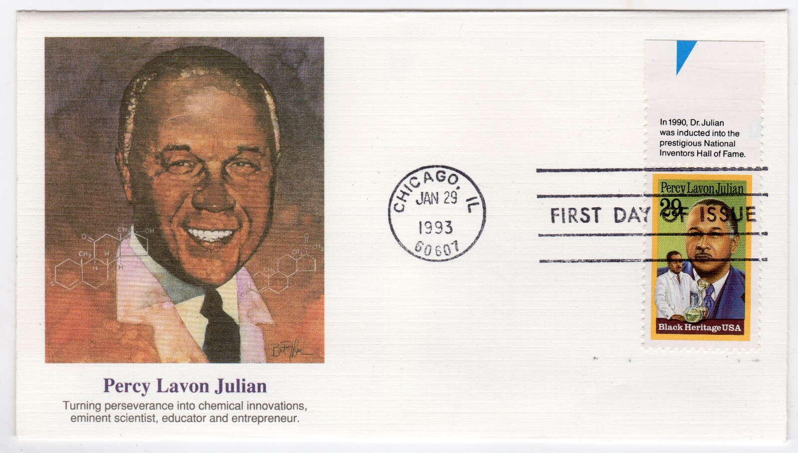 Scott #2746 Percy Lavon Julian Chemist 01/29/1993 Chicago IL FDC Fleetwood #1