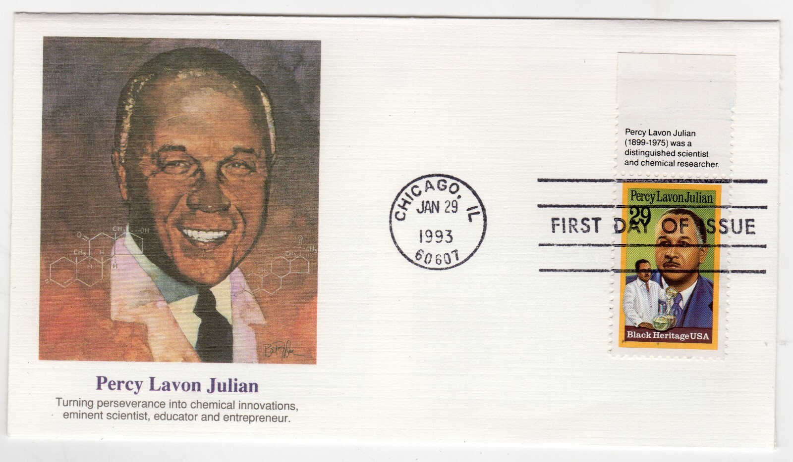 Scott #2746 Percy Lavon Julian Chemist 01/29/1993 Chicago IL FDC Fleetwood #3