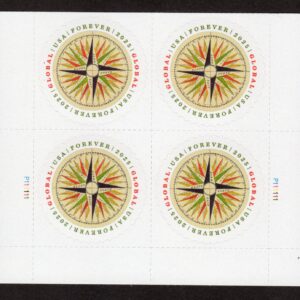Scott #5956 Compass Rose Plate Block of 4 Global Forever Stamps - MNH In Stock