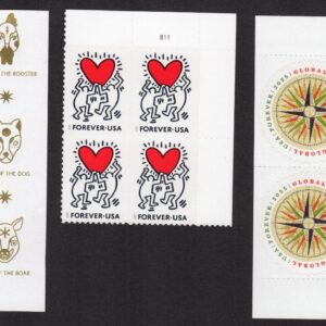 Scott #5952-5953-5956 Compass Reaching Love Snake Plate Block of 4 Stamps MNH