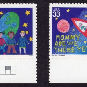 Scott #3417a (3414-3417) Stampin' Plate Block of 4 Stamps - MNH Separated