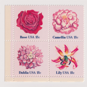 Scott #1879a (1876-79) Flowers Block of 4 Stamps - MNH