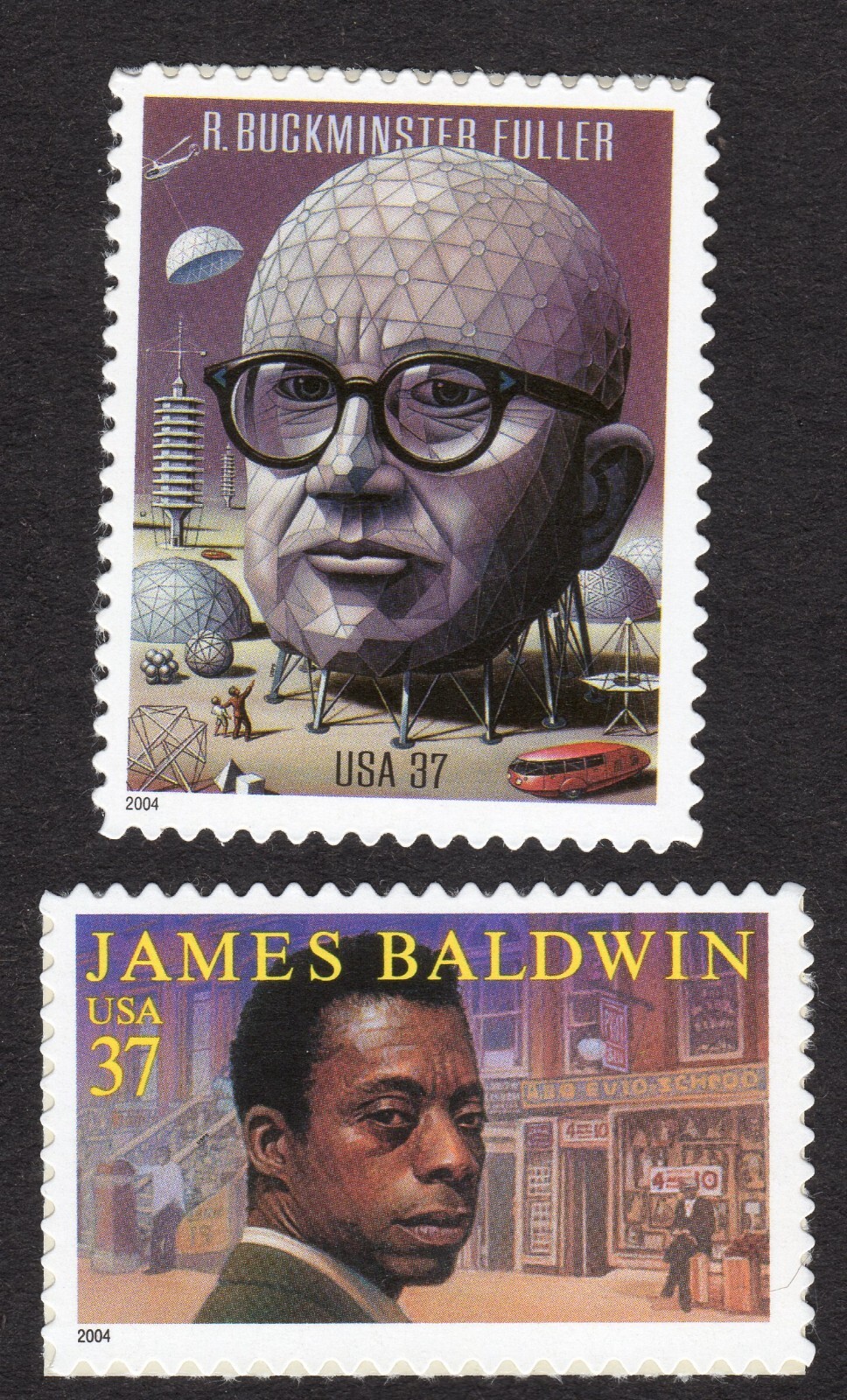 Scott #3870-3871 R. Buckminster Fuller James Baldwin Single 37¢ Stamp - MNH