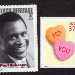 Scott #3833-3834 Candy Hearts & Paul Robeson Single 37¢ Stamp - MNH