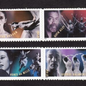 Scott #3843a (3840-3843) American Choreographers Block of 4 in Pair Stamps - MNH
