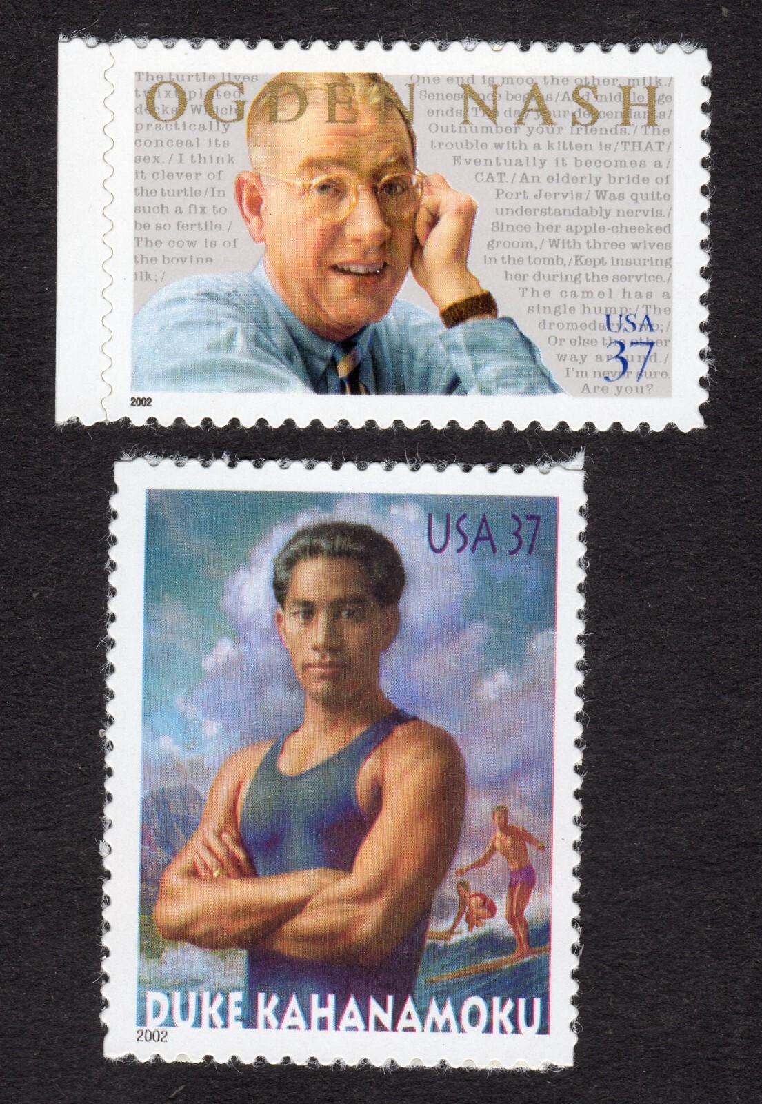 Scott #3659-3660 Ogden Nash Duke Kahanamoku Single Stamps - MNH