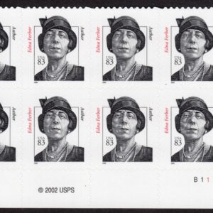 Scott #3433 Edna Ferber Plate Block of 8 Stamps - MNH LR