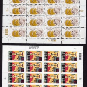 Scott #3503-3504 NOBEL PRIZE Alfred Nobel Diabetes Sheet of 20 34¢ Stamps - MNH
