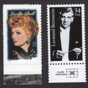 Scott #3521-3523 Leonard Bernstein Lucille Ball Single Stamp - MNH w/Selvage