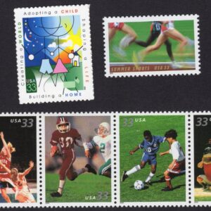 Scott #3397-3398-3402a Summer Sports Adoption Single Stamps & Strip of 4 - MNH