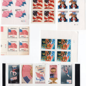 25 Flag Stamps 29c-37c Blocks of Stamps (FV: $7.93) - MNH