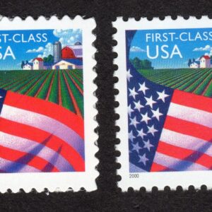 Scott #3448-3449 Flag Over Farm Single Stamps - MNH No Selvage