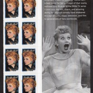 Scott #3523 Lucille Ball Title Plate Block of 8 Stamps - MNH