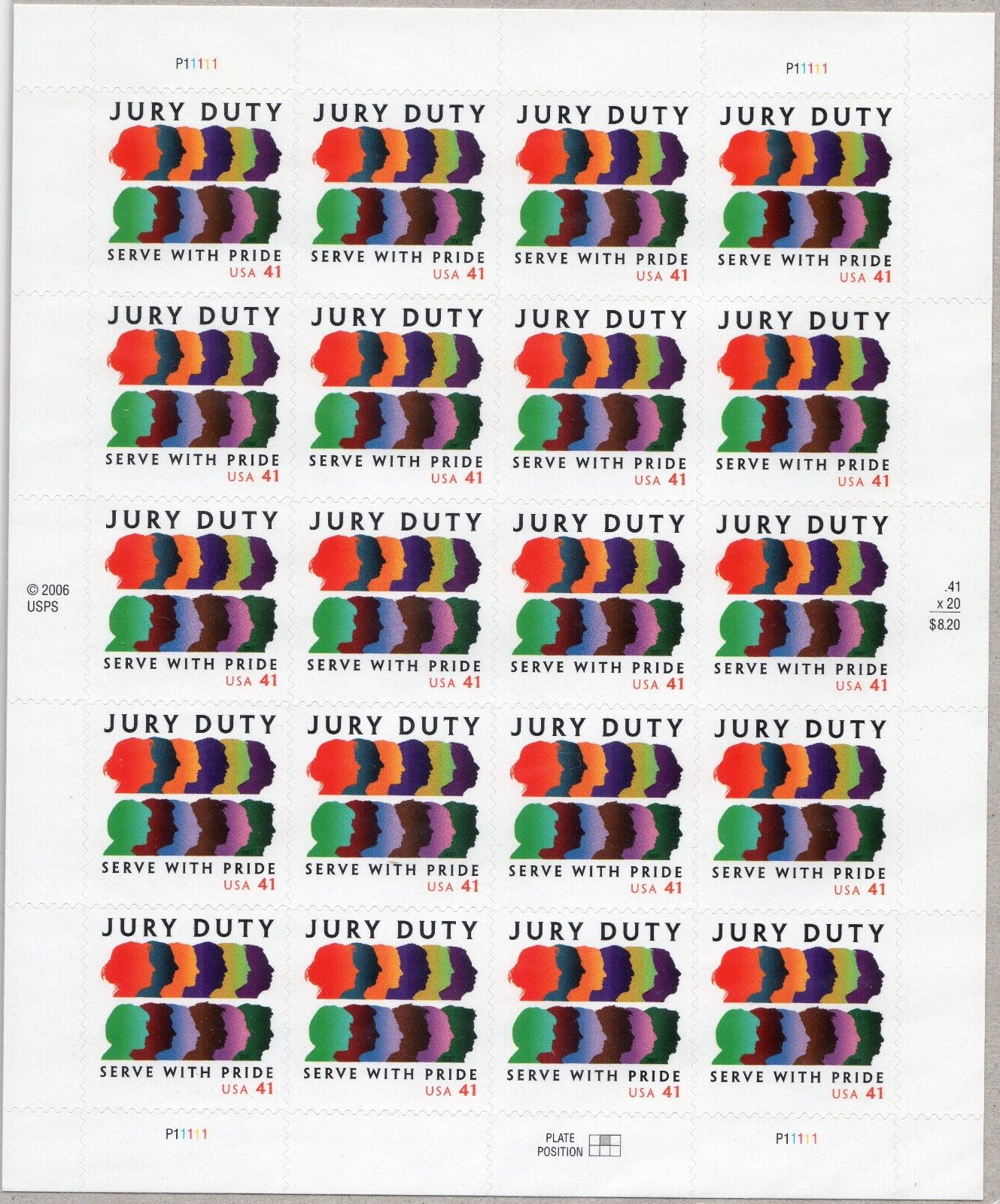 Scott #4200 Jury Duty Sheet of 20 Stamps - MNH