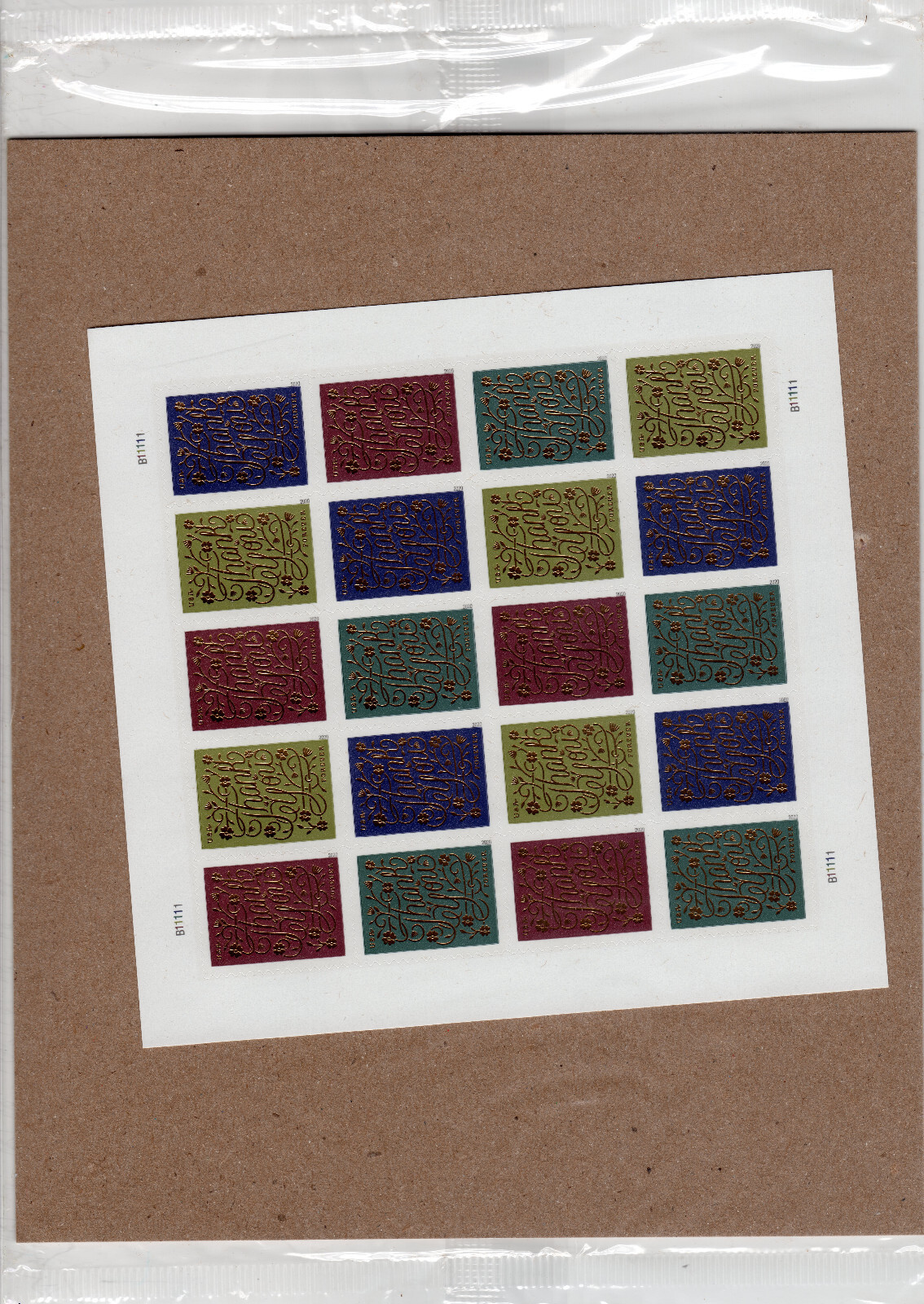 Scott #5522a (5519-5522) Thank You Sheet of 20 Forever Stamps - Sealed
