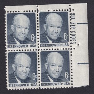 Scott #1393 Dwight Eisenhower Zip Block of 4 Stamps - MNH