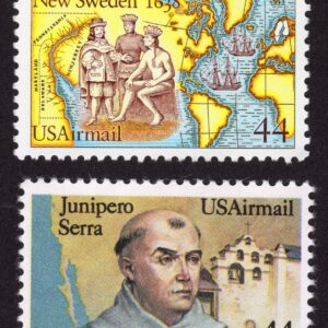 Scott #c116 & c117 New Sweden & Junipero Serra Airmail Single Stamps - MNH