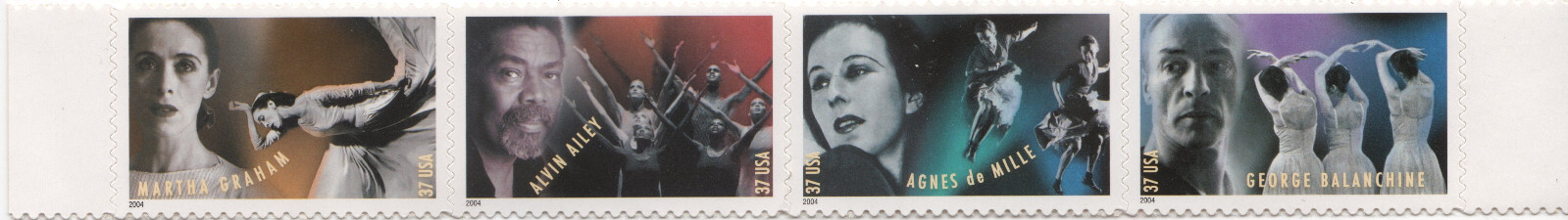 Scott #3843a (3840-3843) American Choreographers Block of 4 Stamps - MNH PC#2