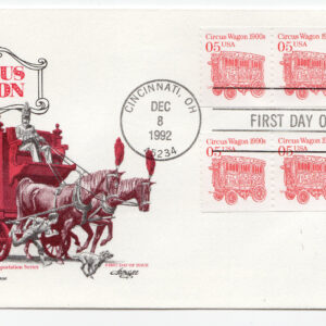 Scott #2452B Circus Wagon (12/08/1992) Artmaster Coil FDC Cincinnati OH
